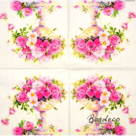 Serwetka decoupage firmy AMBIENTE bukiet w wazonie 33x33cm